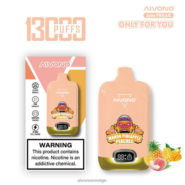 Aivono AIM FREAK 13 000 mango ananas persikor - 80ZTN250 Aivono Sverige